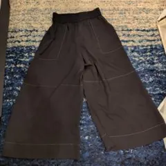 パラスパレス　ガウチョパンツ　ワイドパンツ　インディゴ　サイズ3 16／－インディゴヒッコリーワイドパンツ