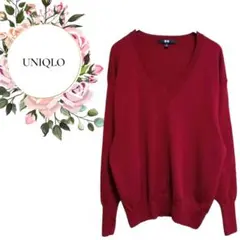 【ユニクロ】UNIQLO♡毛100%♡Vネックセーター【S】オフィス通勤シンプル