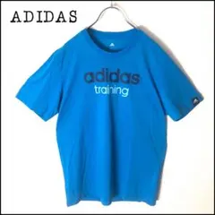 adidas アディダス 半袖 ロゴプリント Tシャツ 古着 ブルー L
