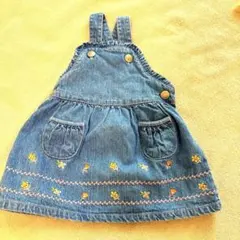 花柄刺繍 デニム ジャンパースカートのサムネイル