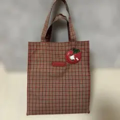 familiar チェック柄　トートバッグ　赤色　大　旧型