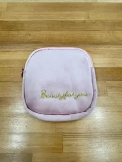 【限時特賣中！】粉色 絲絨刺繡化妝包