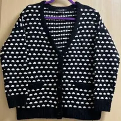 Forever21 ドット柄 ニット カーディガン ブラック 女性Sサイズ