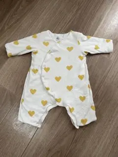 プチバトー 中綿　厚手　ハート　ロンパース