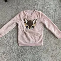 キツネデザイン ピンクトレーナー