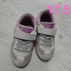 ミキハウス✕ミズノ 花柄スニーカー ピンク 17.5cm