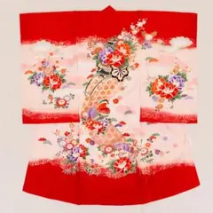 新品（純古典仕様）お宮参り 産着 祝着のきもの　京友禅染　四季花鳥王朝花車古典文