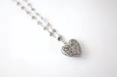 ハート型ペンダント ネックレス シルバー