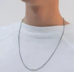 人気シルバーネックレスストリート55センチ　韓国　ファッションメンズレディース