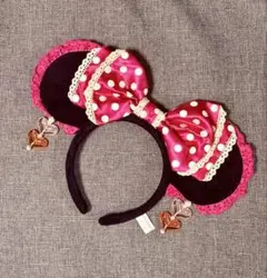 ミニーマウスカチューシャ ピンク 黒