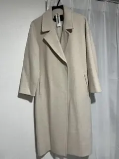 ベージュ ウール混合 オーバーサイズロングコート