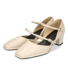 ダブルストラップヒールパンプス【箱付】 ※傷詳細写真あり