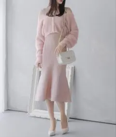 JULIA BOUTIQUEシャギータッチニットカーディガンマーメイドワンピース