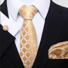 ネクタイ チーフ カフス 3点セット　結婚式　ビジネス イベント　パーティー