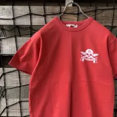 サムライ魚釣りクラブ 釣りT 赤 骸骨 バックプリント バインダーネック 日本製のサムネイル