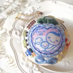 ☆双子☆出産後も使えるマークが取れる刺繍マタニティマークキーホルダー