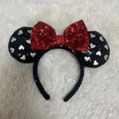 ディズニー カチューシャ ミニーハートスパンコール