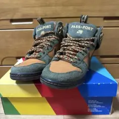 Nike PASS-PORT スニーカー ハイカット グリーン/オレンジ