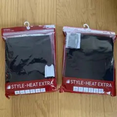 GU STYLE-HEAT EXTRA MとS ワイドネックT 長袖　BLACK