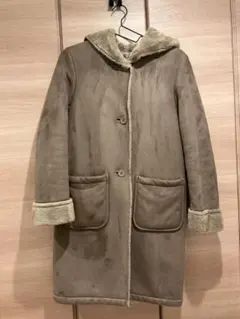 BEAUTY&YOUTH フェイクムートンコート ブラウン