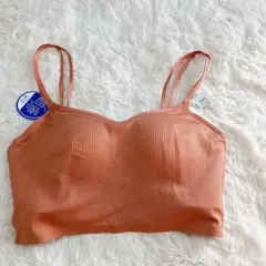 エメフィール 超盛りブラ　リブ編みオレンジ　ブラトップ　ブラジャー　D65