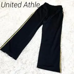 United Athle カジュアルパンツ 黒 サイドストライプ レディースS