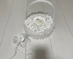 ホワイト リングピロー バスケット