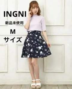【新品タグ付き】INGNI(イング) ハイウエスト花柄フレアミニ／スカート