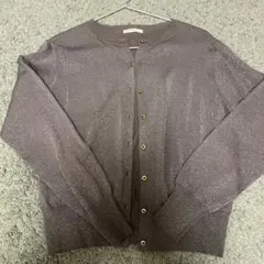 ラメ入りダークグレー長袖カーディガン