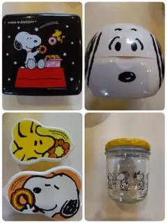 snoopy 　スヌーピー⭐️お弁当箱　タッパー　お重　ビン　５点　セット