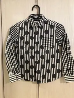コムサイズム　シャツ　ドット　チェック　ストライプ　130 クレイジー