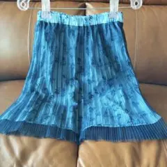 花柄ブルー系スカート 140サイズ