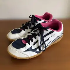 Mizuno 卓球シューズ 女性用 ホワイト/ネイビー/ピンク