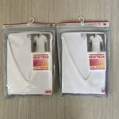 ユニクロ　HEATTECH ホワイト Vネック Tシャツ Mサイズ 2枚セット