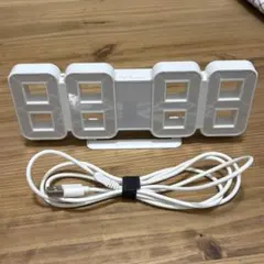 IKEA デジタル置時計 ホワイト LED表示　イケア