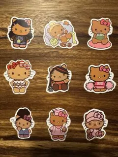 ハローキティ シール 9種類セット　日焼けキティ