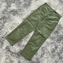 未使用級『SHIPS』シップス　ワークパンツ　ロング丈　コットン　緑(M)