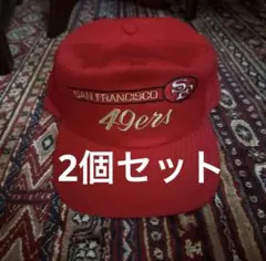 49ers ビンテージ キャップ レッド - メルカリ