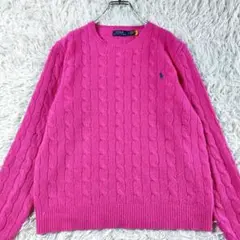 LG ポロラルフローレン 洗える カシミヤ 現行QR ポニーロゴ ケーブルニット