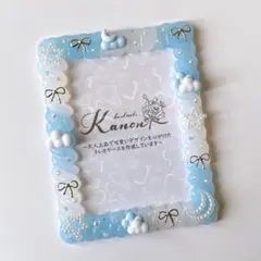 【No.443】雲デザイン♡星とリボンとギンガムリボンのホイップデコトレカケース