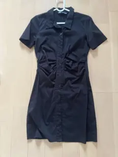 ZARA ブラック シャツワンピース 半袖 EUR S