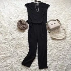 apart by lowrys M シフォンオールインワン 黒 セレモニー