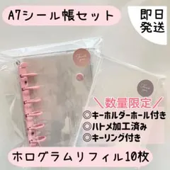 即日発送⭐︎A7クリアシール帳【コーラルピンク】 ホログラムリフィル【クラッシュ】