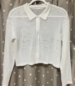 GU メッシュポロカーディガン