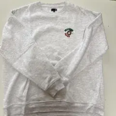 LAKOLE クルーネック トレーナー グレー ドーナツ刺繍