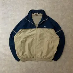 01年製adidas古着トラックジャケット刺繍パフォーマンスロゴ紺白DB225