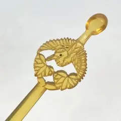 101507 牛甲　透彫　葵　鶴　平打ち　かんざし