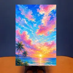 海の風景 クレヨン画 A4サイズ 原画 - メルカリ
