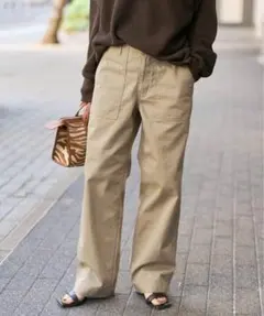 Spick＆Span 新タグ付ルーズベイカーパンツ　ベージュ　　34