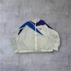 90s リーボック ナイロンジャケット M 白 ベクターロゴ レトロ 短丈